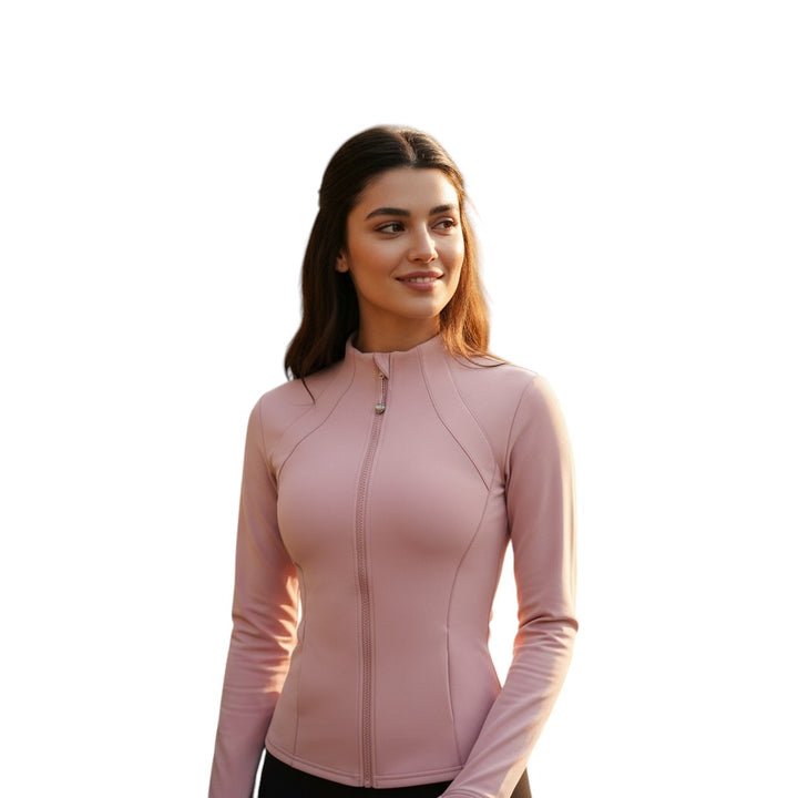 Womens Slim Fit Sports Jacket Long Sleeve Zip Athletic Jacket