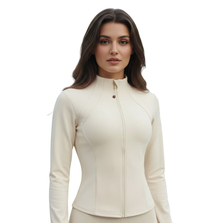 Womens Slim Fit Sports Jacket Long Sleeve Zip Athletic Jacket