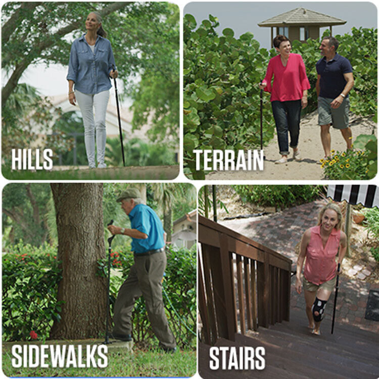 Adjustable Walking Stick Cane Ergonomic Grip Lightweight