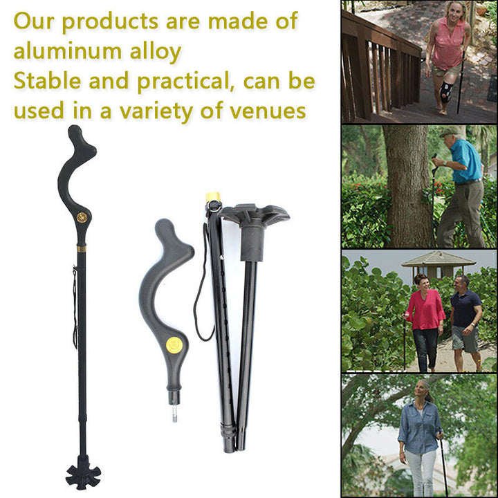 Adjustable Walking Stick Cane Ergonomic Grip Lightweight