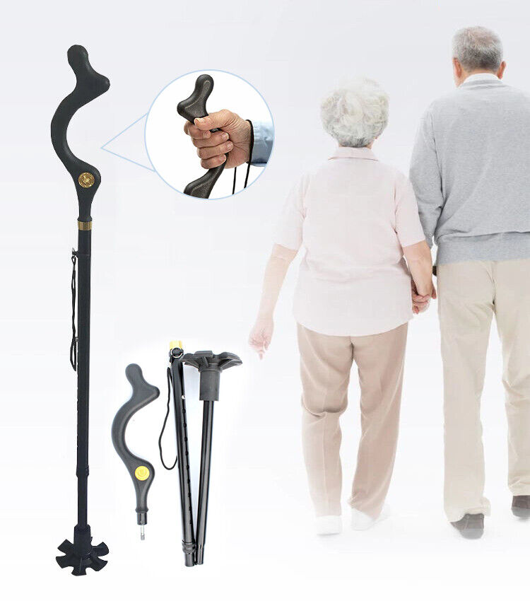 Adjustable Walking Stick Cane Ergonomic Grip Lightweight