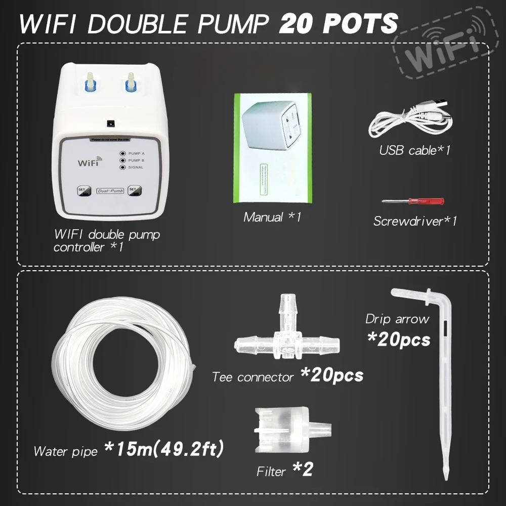 WiFi Automatic Plant Watering System for 20 Pots