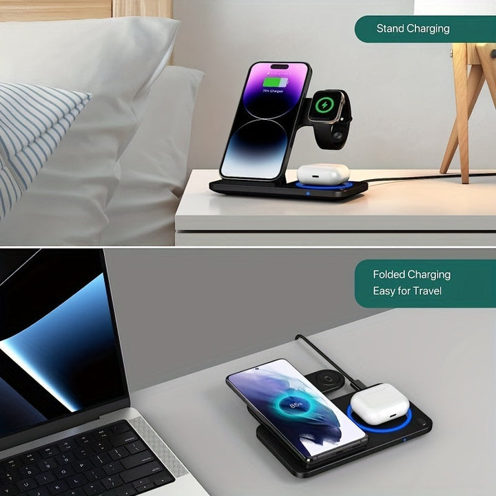3 in 1 Wireless Charger Station for iPhone AirPods Apple Watch