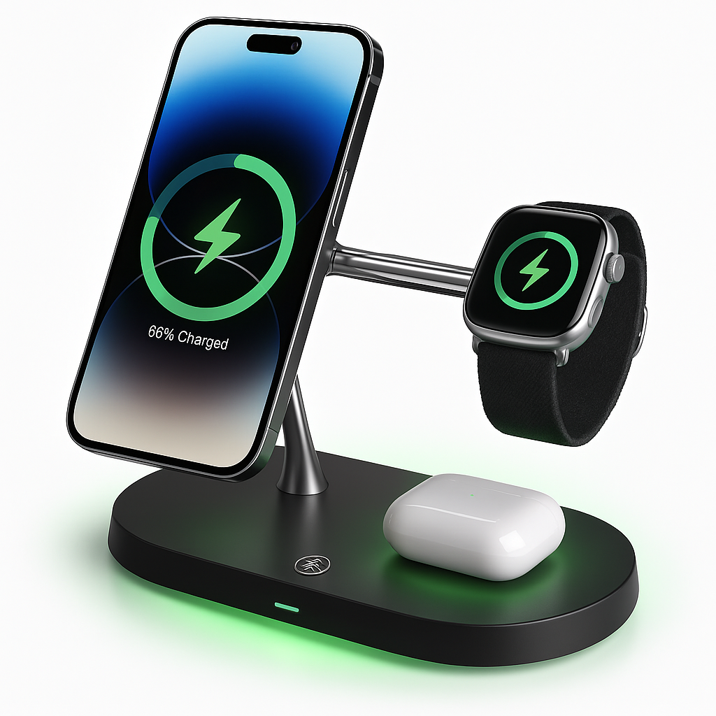 Wireless Charging Station Fast Charge Pad Multiple Devices